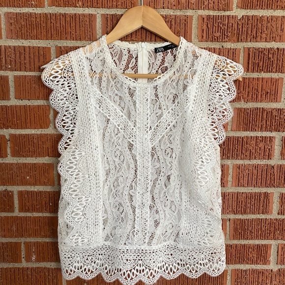 Zara Tops - Zara-white lace top
